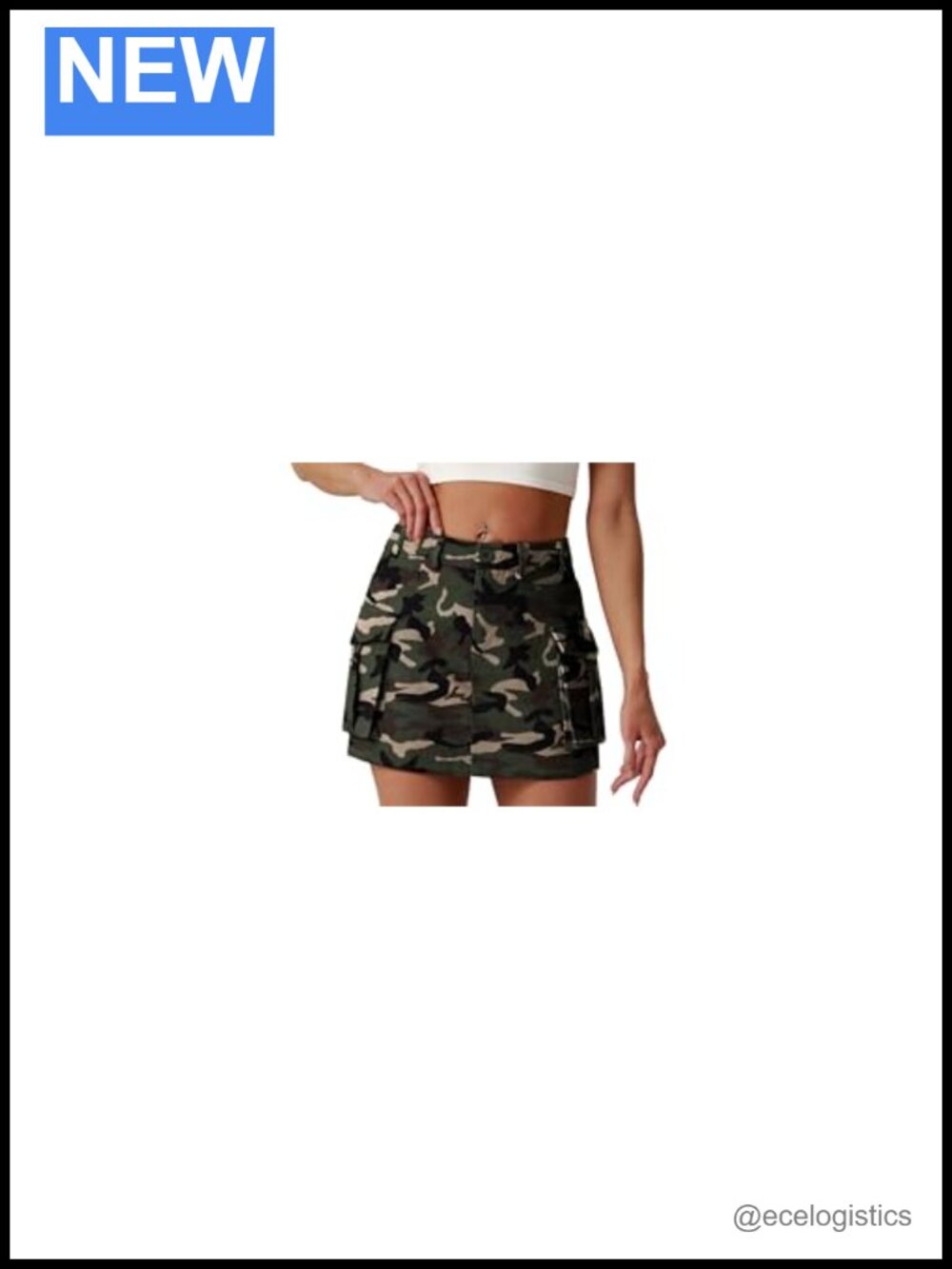 Women's Cargo Mini Skirt High Waisted Y2K Cotton Spandex Utility Skirt